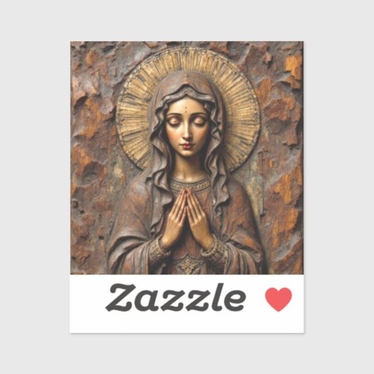 Sticker Carved Devotion Wooden Mary (Feuille)