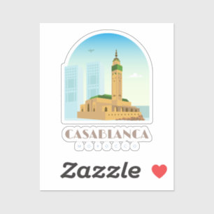 Sticker Casablanca ville Maroc Skyline