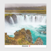 Sticker Cascade de Godafoss, Islande (Feuille)