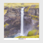 Sticker Cascade de Haifoss, Islande (Feuille)