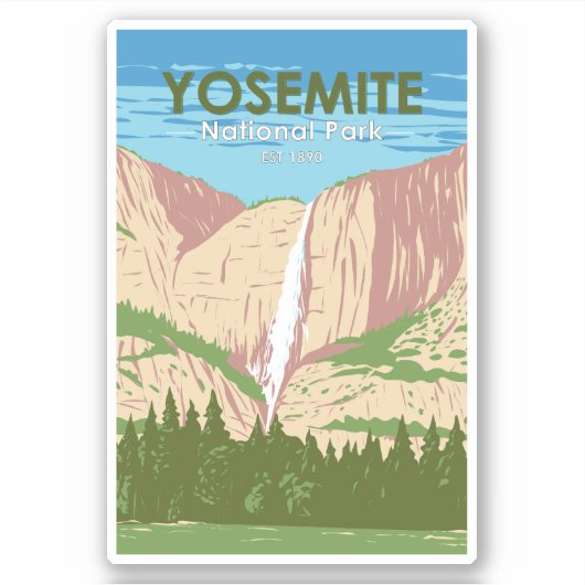 Sticker Cascade de Yosemite National Park California (Devant)