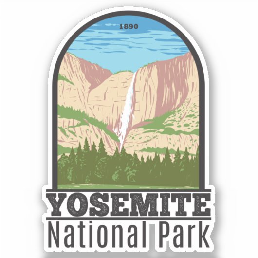 Sticker Cascade de Yosemite National Park California (Devant)
