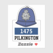 Sticker Casque d'agent de police avec nom et numéro (Feuille)
