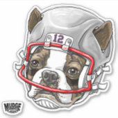 Sticker Casque de football Boston Terrier 12 (Devant)