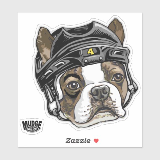 Sticker Casque de hockey Terrier de Boston 4 (Feuille)