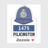 Sticker Casque de l'agent de police avec nom et numéro (Feuille)