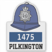 Sticker Casque de l'agent de police britannique avec nom e (Devant)