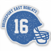 Sticker Casque de l'équipe de football numéro personnalisé (Devant)