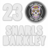 Sticker Casque de Roller Derby Logo Équipe White Nom (Devant)