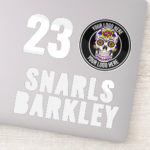 Sticker Casque de Roller Derby Logo Équipe White Nom
