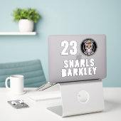 Sticker Casque de Roller Derby Logo Équipe White Nom (Ordinateur portable sur le bureau)