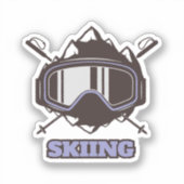 Sticker Casque de ski cool (Recto)
