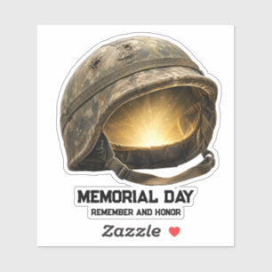 Sticker Casque de Soldat Lumineux Hommage à la Fête de la
