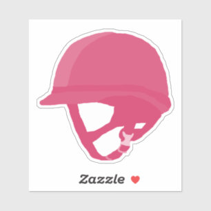 Sticker Casque d'équitation rose