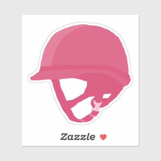 Sticker Casque d'équitation rose (Feuille)