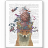 Sticker Casque d'oiseaux renard avec Artichoke (Devant)