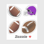 Sticker Casque football et football (Feuille)