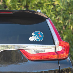 Sticker Casque Ole Miss Football   Bleu clair