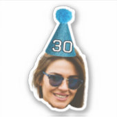 Sticker Casquette Anniversaire Personnalisé, Visag (Devant)