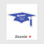 Sticker Casquette bleue avec bâton - Nom / Classe de (Feuille)