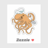 Sticker Casquette chef Octopus Cook (Feuille)