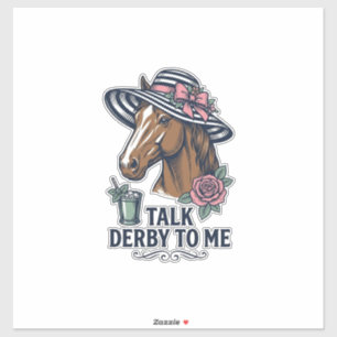 Sticker Casquette de cheval Derby vintage Talk Derby To Me