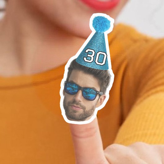 Sticker Casquette de la Fête Photo Visage customisé Annive