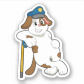 Sticker Casquette de police de chien (Devant)