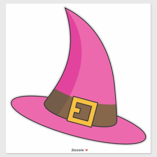 Sticker Casquette de sorcière rose (Feuille)