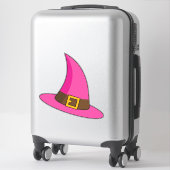 Sticker Casquette de sorcière rose (Sur valise)