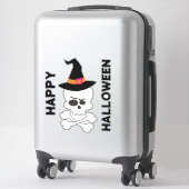 Sticker Casquette du crâne, des os croisés et des sorcière (Sur valise)
