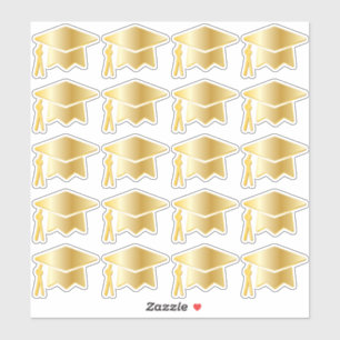 Sticker Casquette goldtone élégant d'obtention du diplô