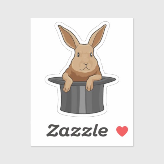 Sticker Casquette magicien lapin (Feuille)