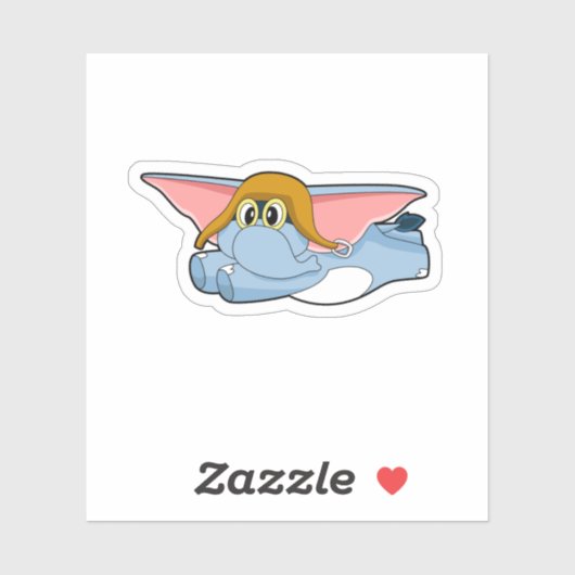 Sticker Casquette pilote éléphant (Feuille)