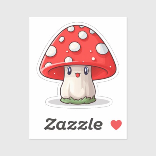 Sticker Casquette rouge Cute Kawaii (Feuille)