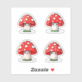 Sticker Casquette rouge Cute Kawaii (Feuille)