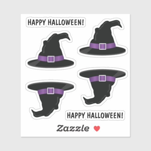 Sticker Casquettes de sorcière avec détails violets Bonne  (Feuille)