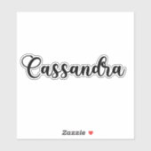 Sticker Cassandra Nom - Calligraphie manuscrite (Feuille)