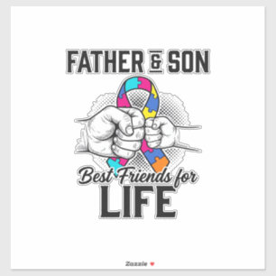 Sticker Casse-tête ruban père et fils meilleurs amis pour