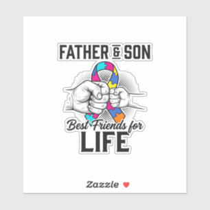 Sticker Casse-tête ruban père et fils meilleurs amis pour