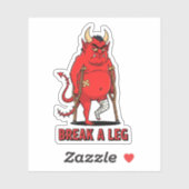 Sticker Casse une Jambe Diable Rouge (Feuille)