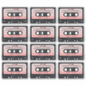 Sticker Cassette Bande rose Retro Anniversaire (Devant)