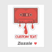Sticker Cassette du Coeur Rouge (Feuille)