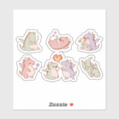 STICKER CASSEURS DE DRAGON KAWAII DÉFINIS (Feuille)