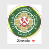 Sticker Cassidy Irish Shield & Celtic Cross Personnalisé (Feuille)