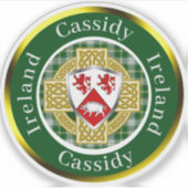 Sticker Cassidy Irish Shield & Celtic Cross Personnalisé (Devant)