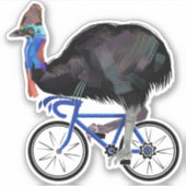 Sticker Cassowary En Vélo (Devant)