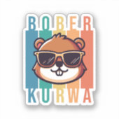 Sticker Castor avec des Lunettes de Soleil (Recto)