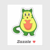 Sticker Cat Avocado (Feuille)