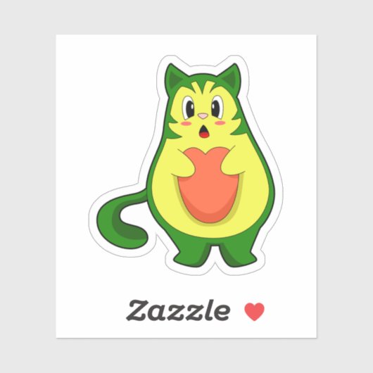 Sticker Cat Avocado (Feuille)